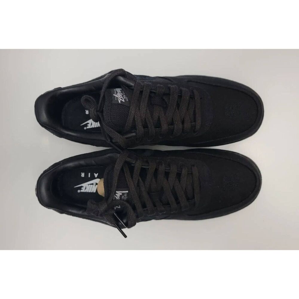 Nike x Stussy Air Force 1 Low Black Shoes Sneakers Sz Men's 9.5 AF1 CZ9084-001